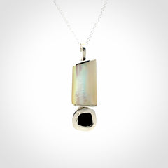Mother of Pearl with Opal and Sterling Silver pendant