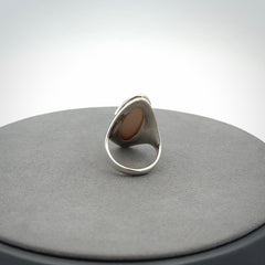 Hand made Sterling Silver ring with Mother of Pearl inlay