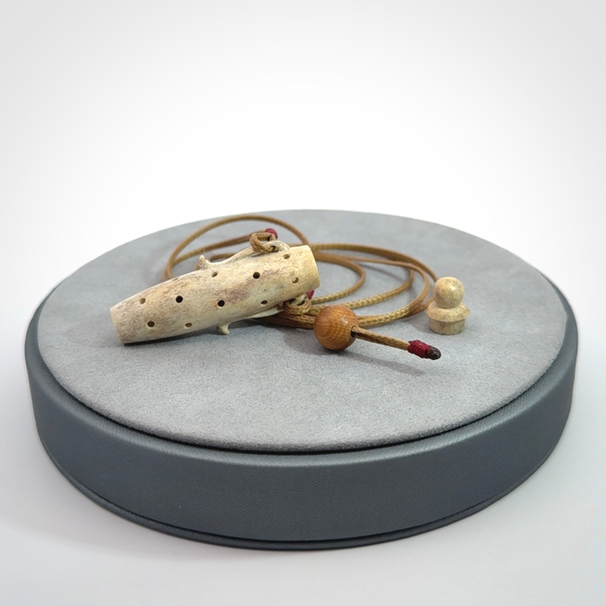 Hand carved Deer Antler Chalice Pendant with removable lid.