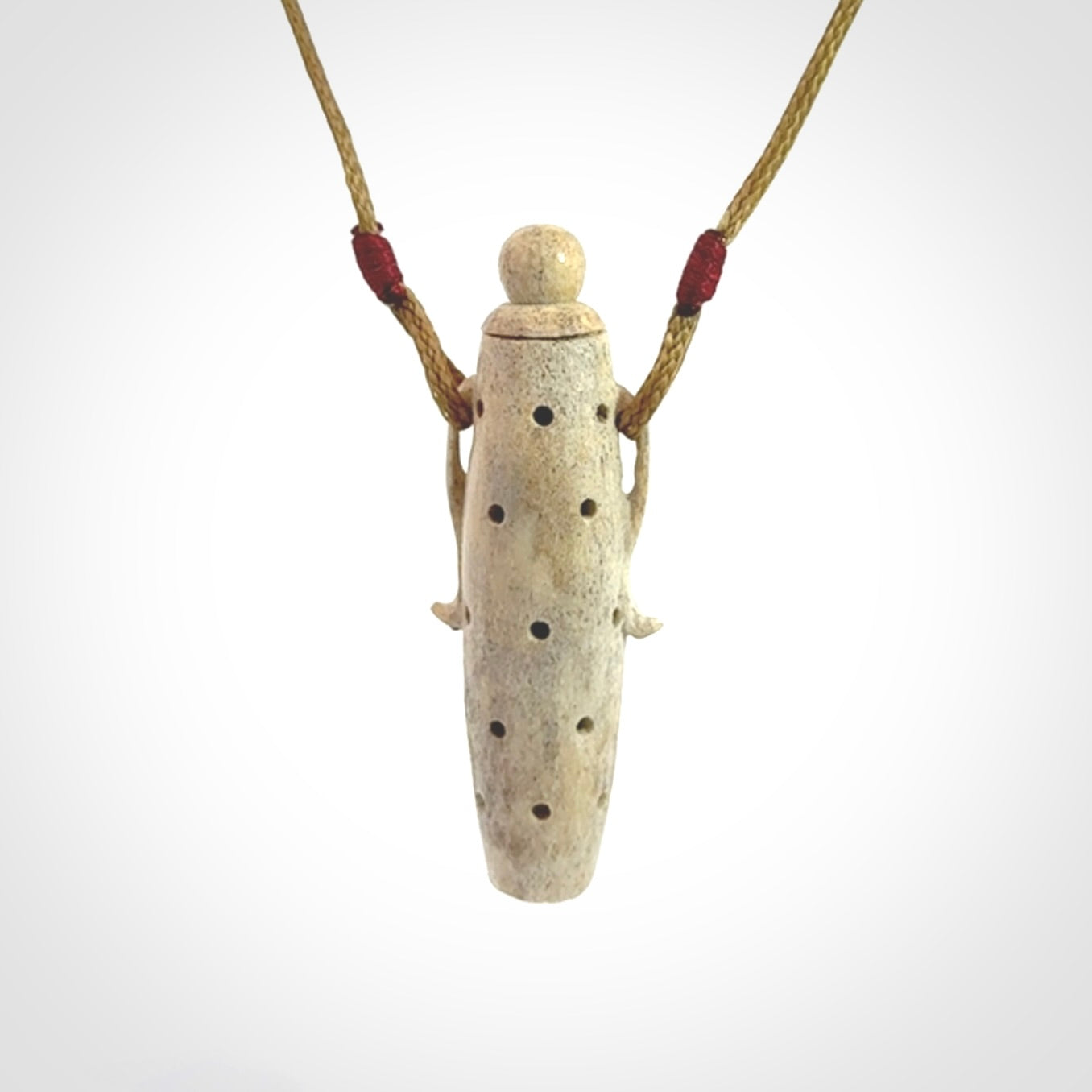 Hand carved Deer Antler Chalice Pendant with removable lid.