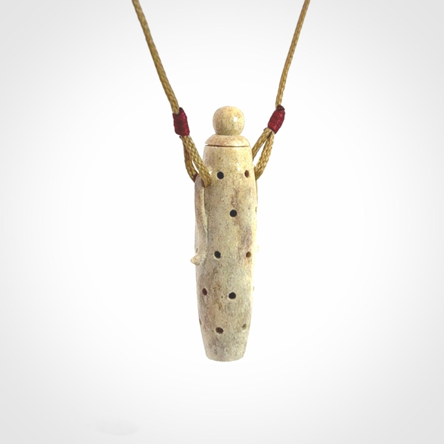 Hand carved Deer Antler Chalice Pendant with removable lid.