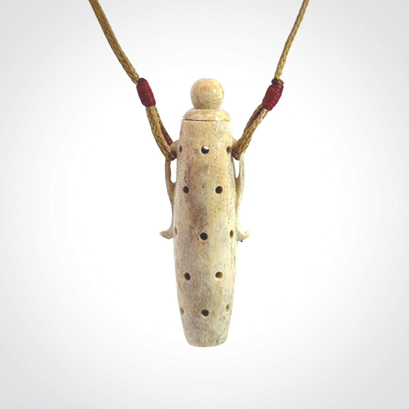 Hand carved Deer Antler Chalice Pendant with removable lid.