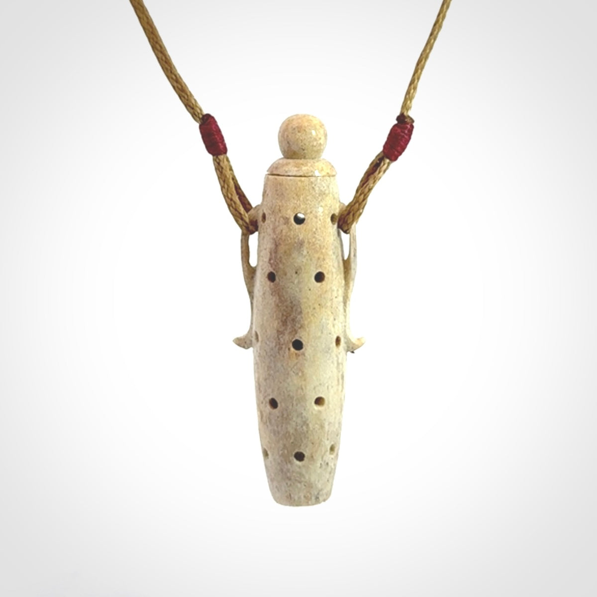 Hand carved Deer Antler Chalice Pendant with removable lid.