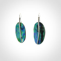 Hand crafted Paua shell and Sterling Silver Earrings