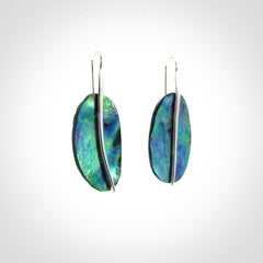 Hand crafted Paua shell and Sterling Silver Earrings