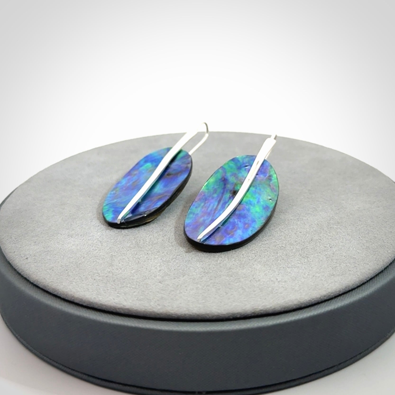 Hand crafted Paua shell and Sterling Silver Earrings