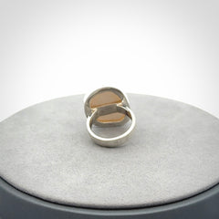 Sterling silver ring with Australian white mother of pearl inlay