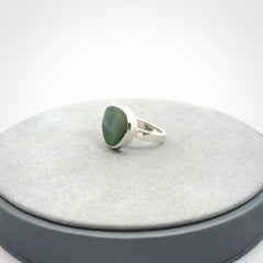 A Beautiful Pounamu, Jade, and Sterling Silver Ring