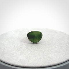 A Beautiful Pounamu, Jade, and Sterling Silver Ring