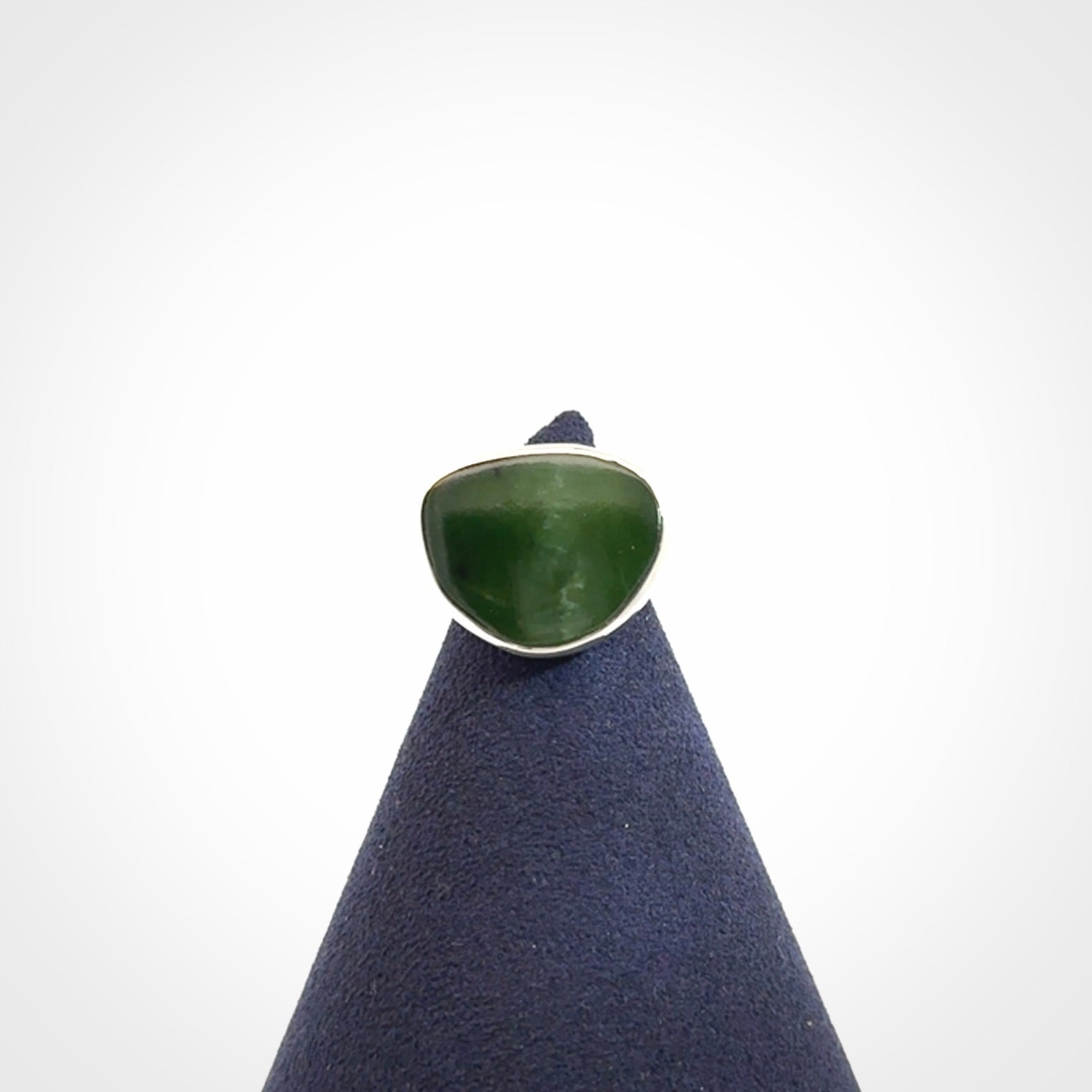 A Beautiful Pounamu, Jade, and Sterling Silver Ring