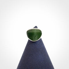 A Beautiful Pounamu, Jade, and Sterling Silver Ring