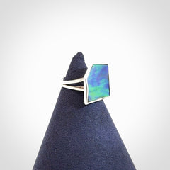 Handmade Paua shell and sterling silver ring
