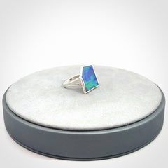 Handmade Paua shell and sterling silver ring