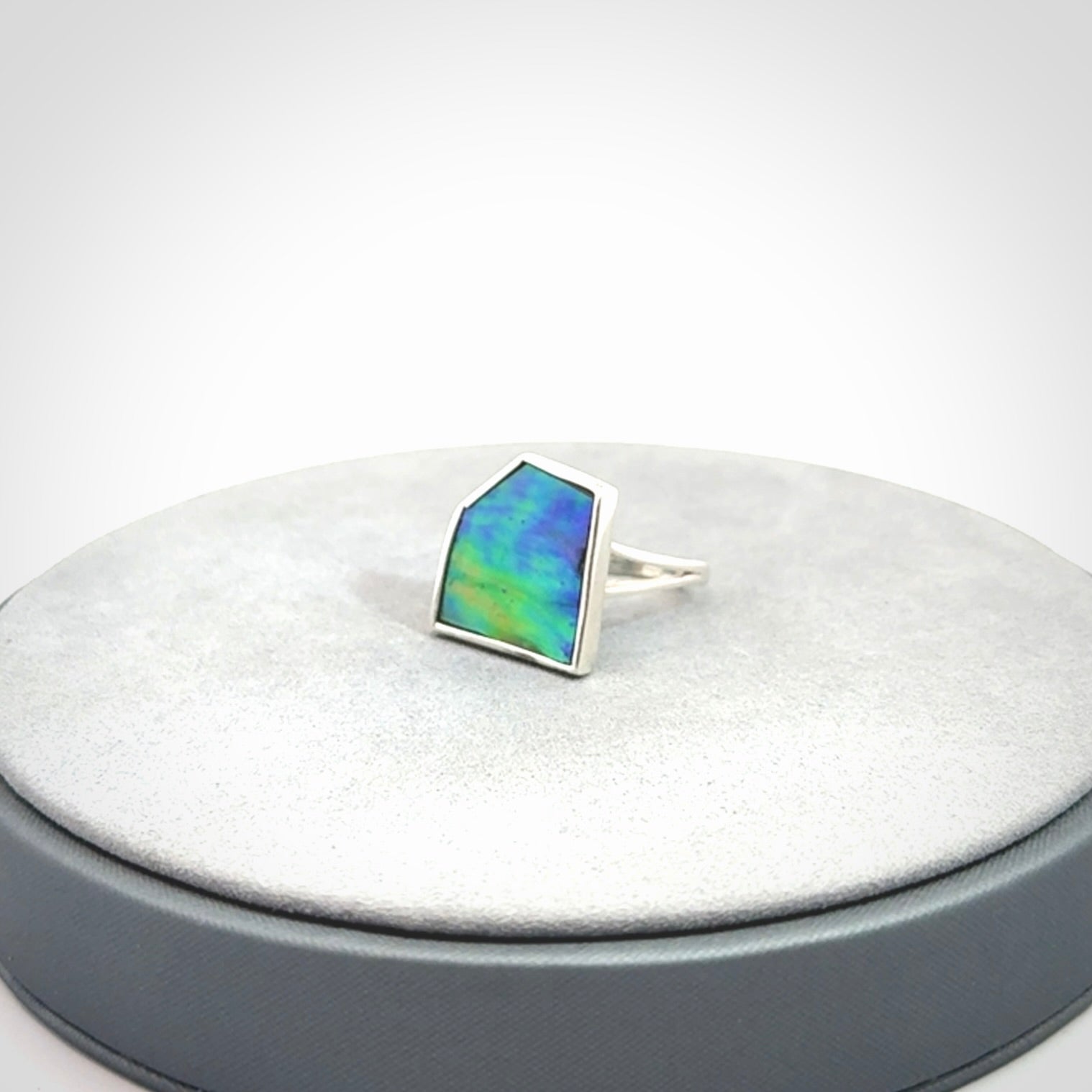 Handmade Paua shell and sterling silver ring