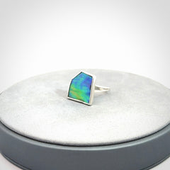 Handmade Paua shell and sterling silver ring