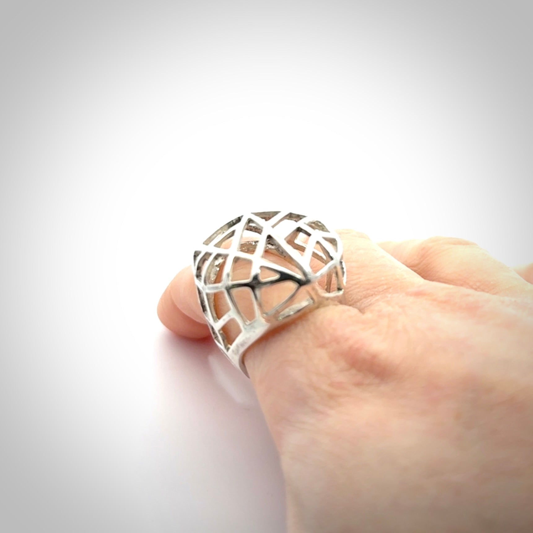 A Stand Out Sterling Silver Cage Ring