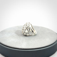 A Stand Out Sterling Silver Cage Ring
