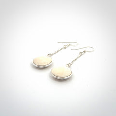 Hand made woolly mammoth tusk earrings. Made by NZ Pacific and sale online only.