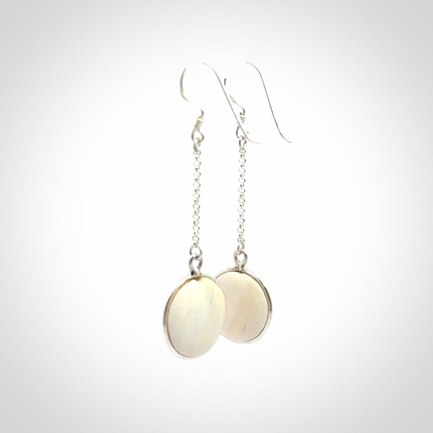 Hand made woolly mammoth tusk earrings. Made by NZ Pacific and sale online only.