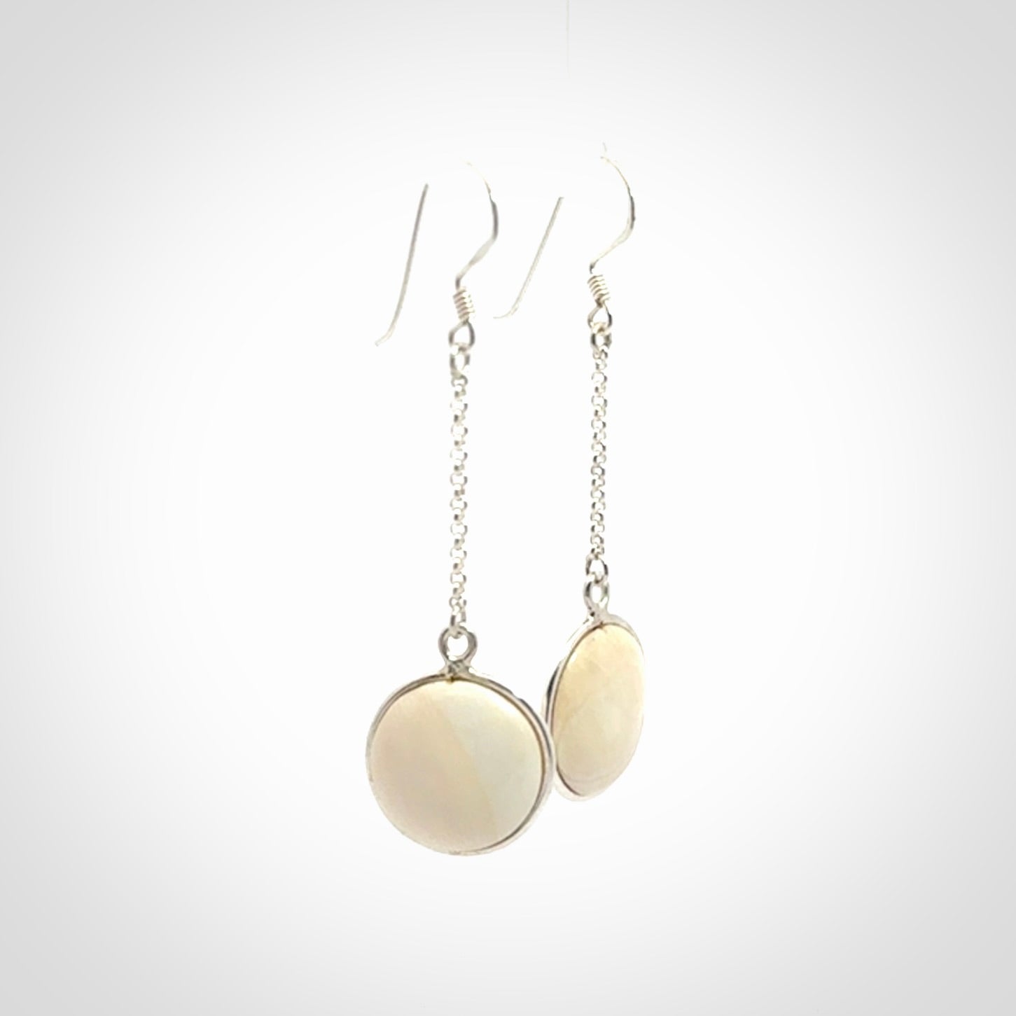 Hand made woolly mammoth tusk earrings. Made by NZ Pacific and sale online only.