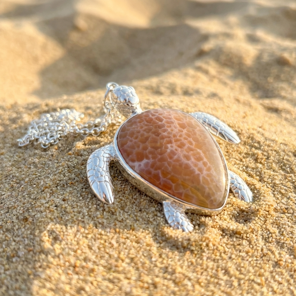 Turtle pendant in sand