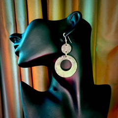 Hand crafted large, New Zealand Totoweka Jade drop earrings with Sterling Silver Hooks. Jade drop earrings, packaged in a woven kete pouch.