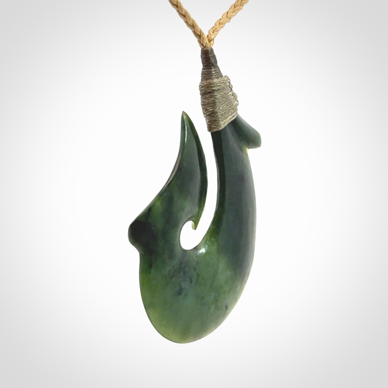 Hand carved New Zealand Jade Hook pendant. New Zealand Jade hook necklace. Real New Zealand Pounamu hook pendant for men and women. Free worldwide delivery.