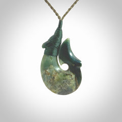 Hand carved New Zealand Jade Hook pendant. New Zealand Jade hook necklace. Real New Zealand Pounamu hook pendant for men and women. Free worldwide delivery.