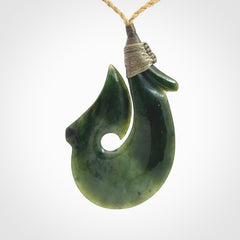 Hand carved New Zealand Jade Hook pendant. New Zealand Jade hook necklace. Real New Zealand Pounamu hook pendant for men and women. Free worldwide delivery.