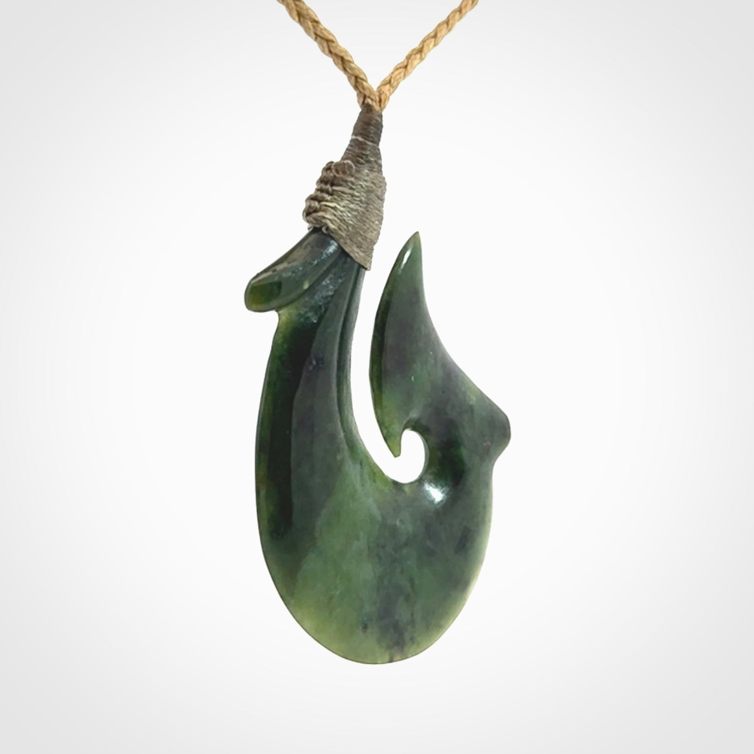 Hand carved New Zealand Jade Hook pendant. New Zealand Jade hook necklace. Real New Zealand Pounamu hook pendant for men and women. Free worldwide delivery.