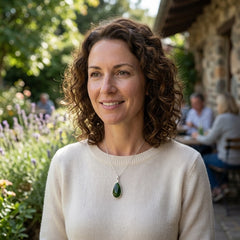 Woman wearing jade pendant