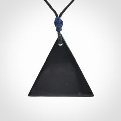 An Egyptian Eye of Horus pyramid pendant, hand made for us from Australian Black Jade. This pendant is provided with an adjustable black cord.