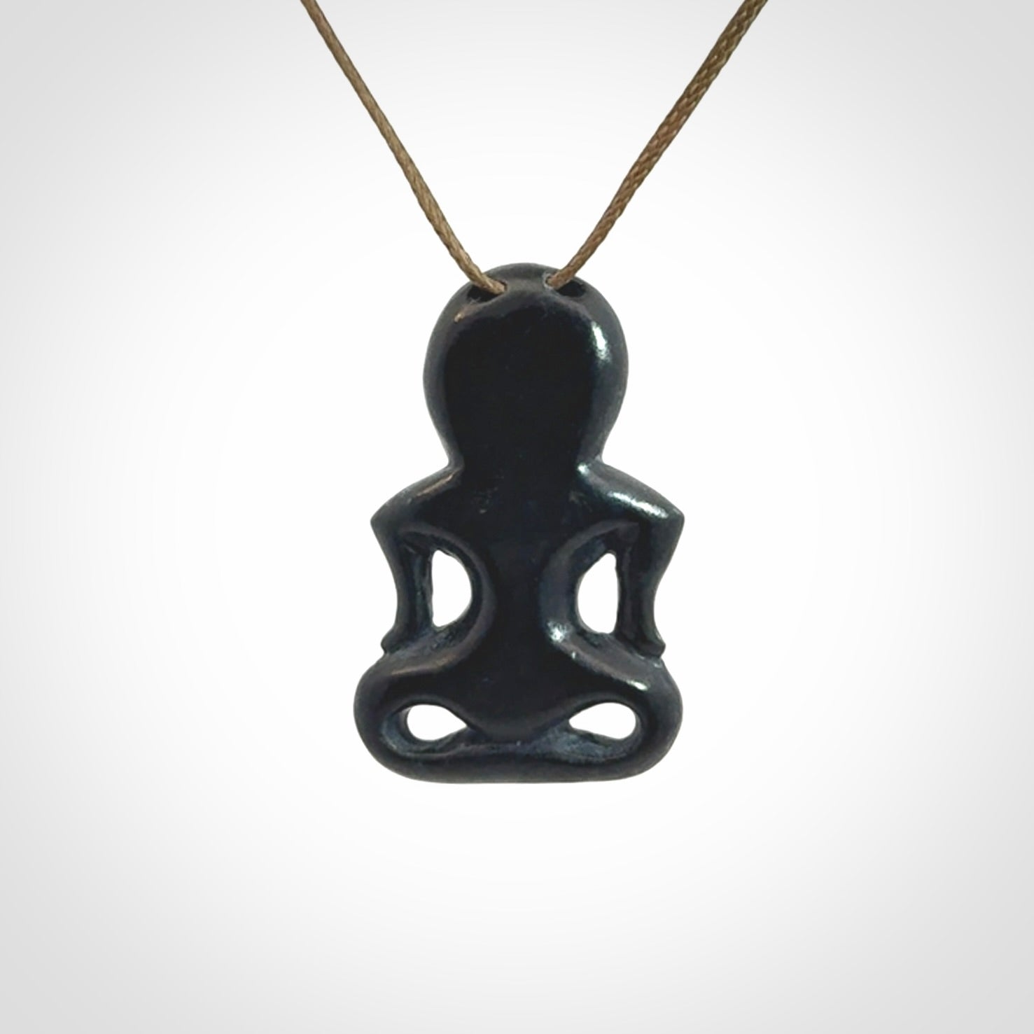 Hand Carved New Zealand Jade Tiki Pendant