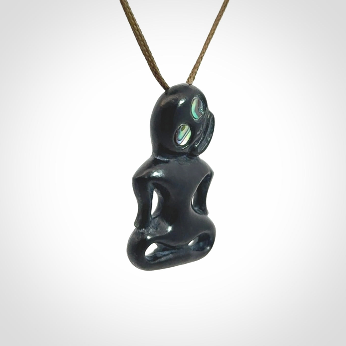 Hand Carved New Zealand Jade Tiki Pendant