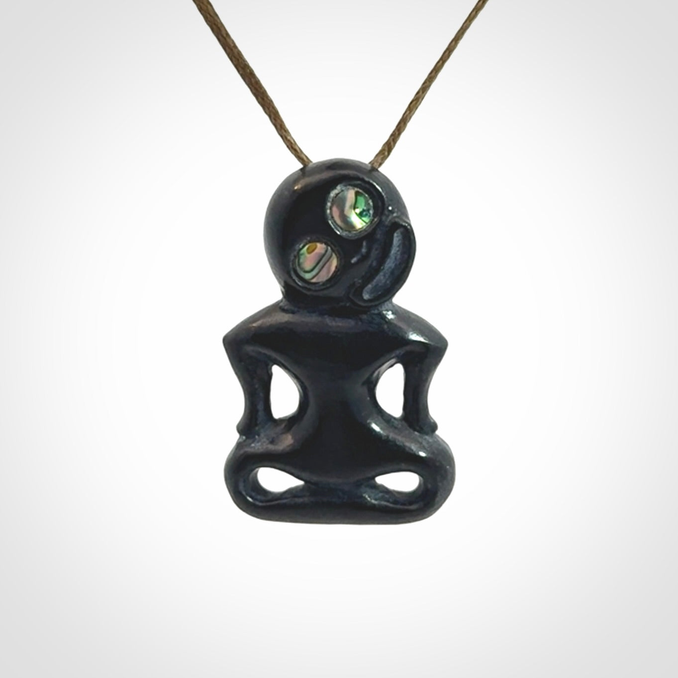 Hand Carved New Zealand Jade Tiki Pendant