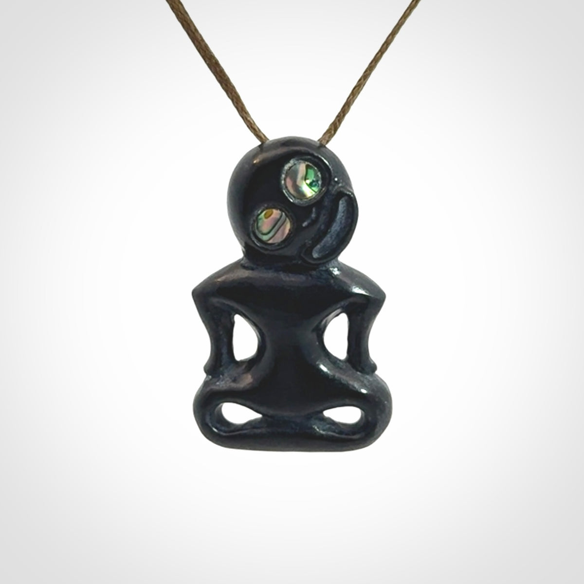 Hand Carved New Zealand Jade Tiki Pendant