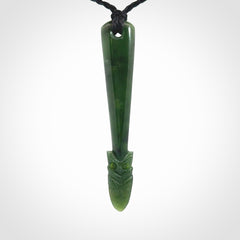 Hand carved New Zealand Jade Taiaha pendant