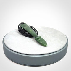 Hand carved New Zealand Jade Taiaha pendant