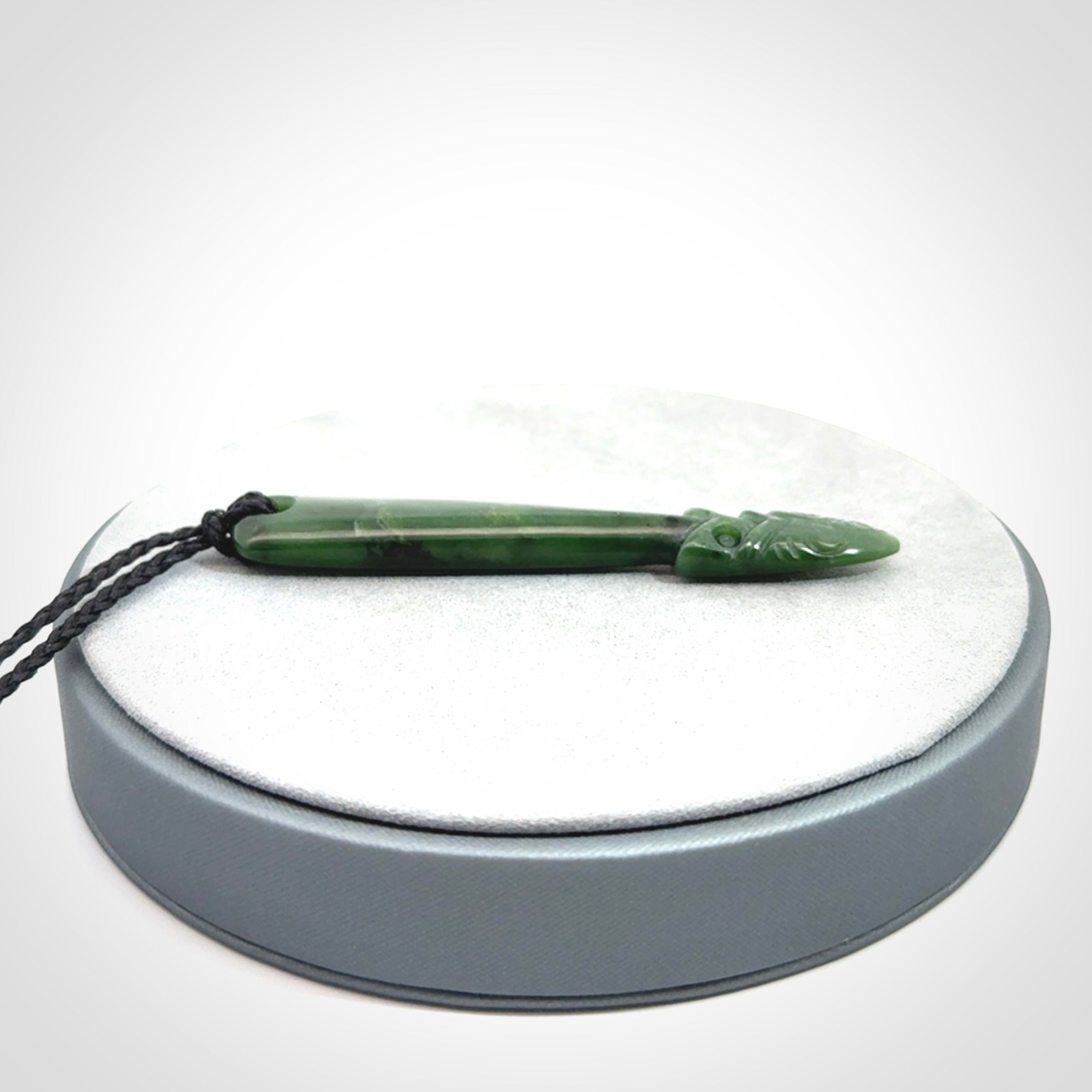 Hand carved New Zealand Jade Taiaha pendant