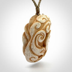 Stand Out Art to Wear! Hand Carved in Whale Bone