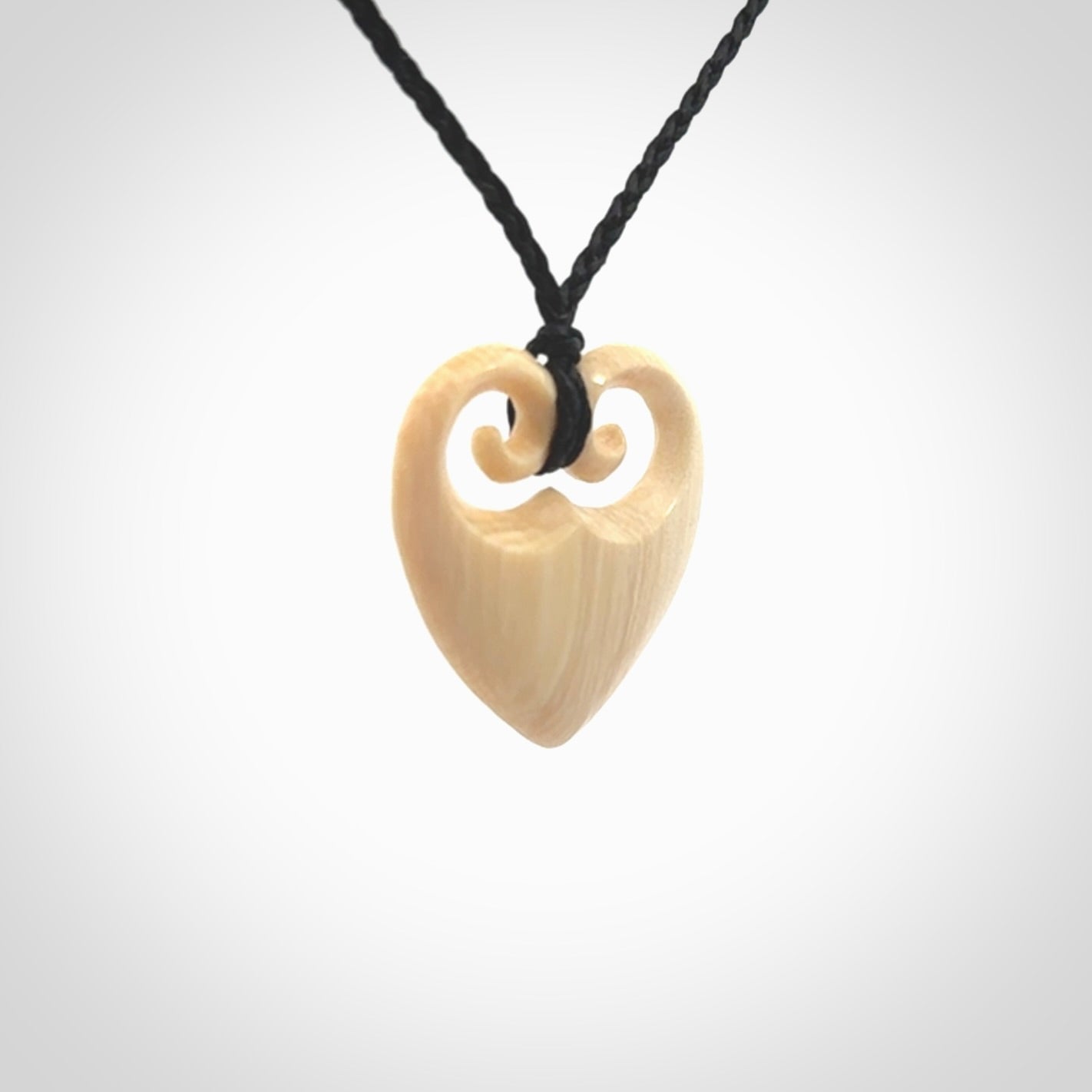 Beautiful heart pendants, Carved in Ancient Woolly Mammoth Tusk