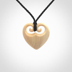 Beautiful heart pendants, Carved in Ancient Woolly Mammoth Tusk