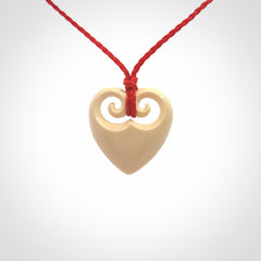 Beautiful heart pendants, Carved in Ancient Woolly Mammoth Tusk