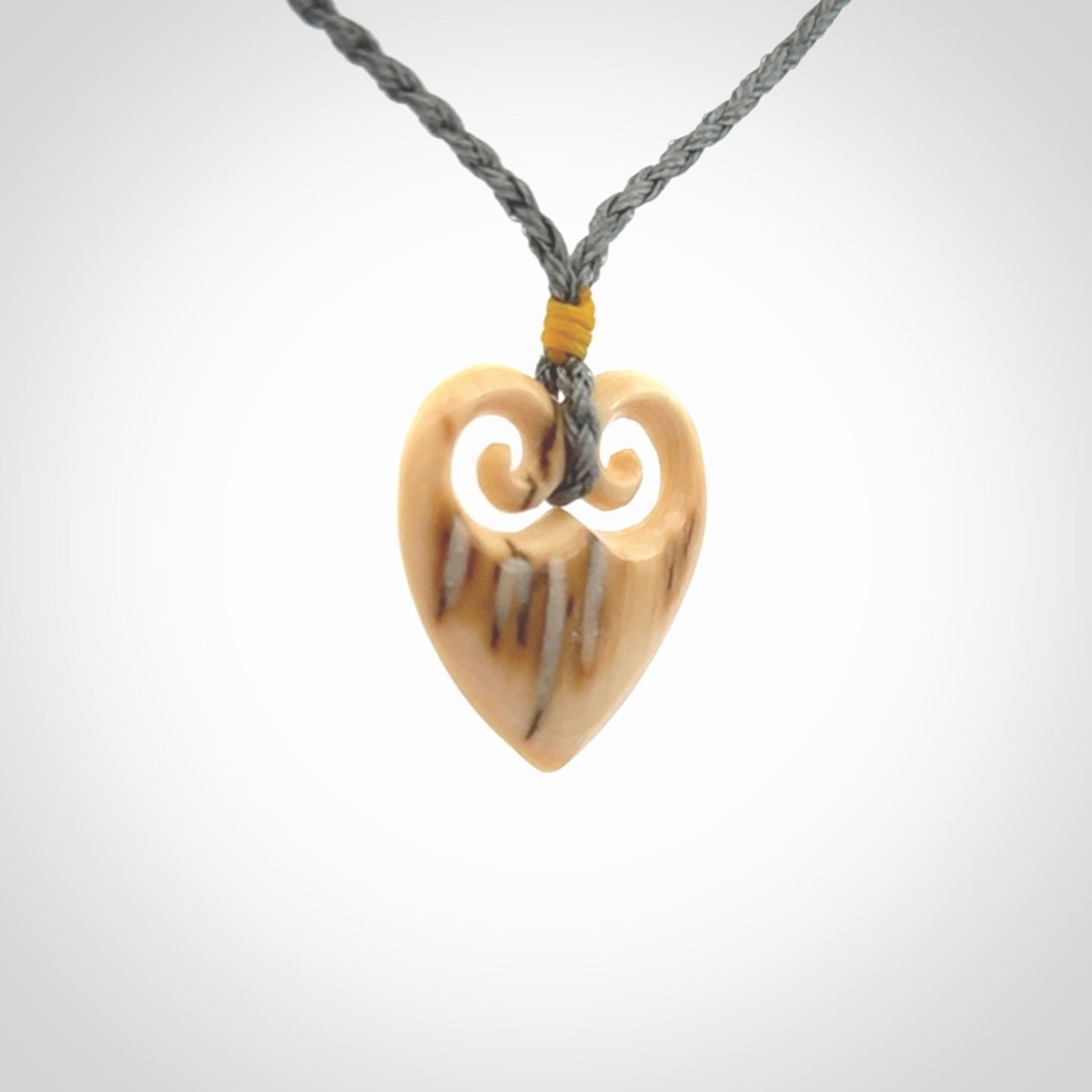 Beautiful heart pendants, Carved in Ancient Woolly Mammoth Tusk