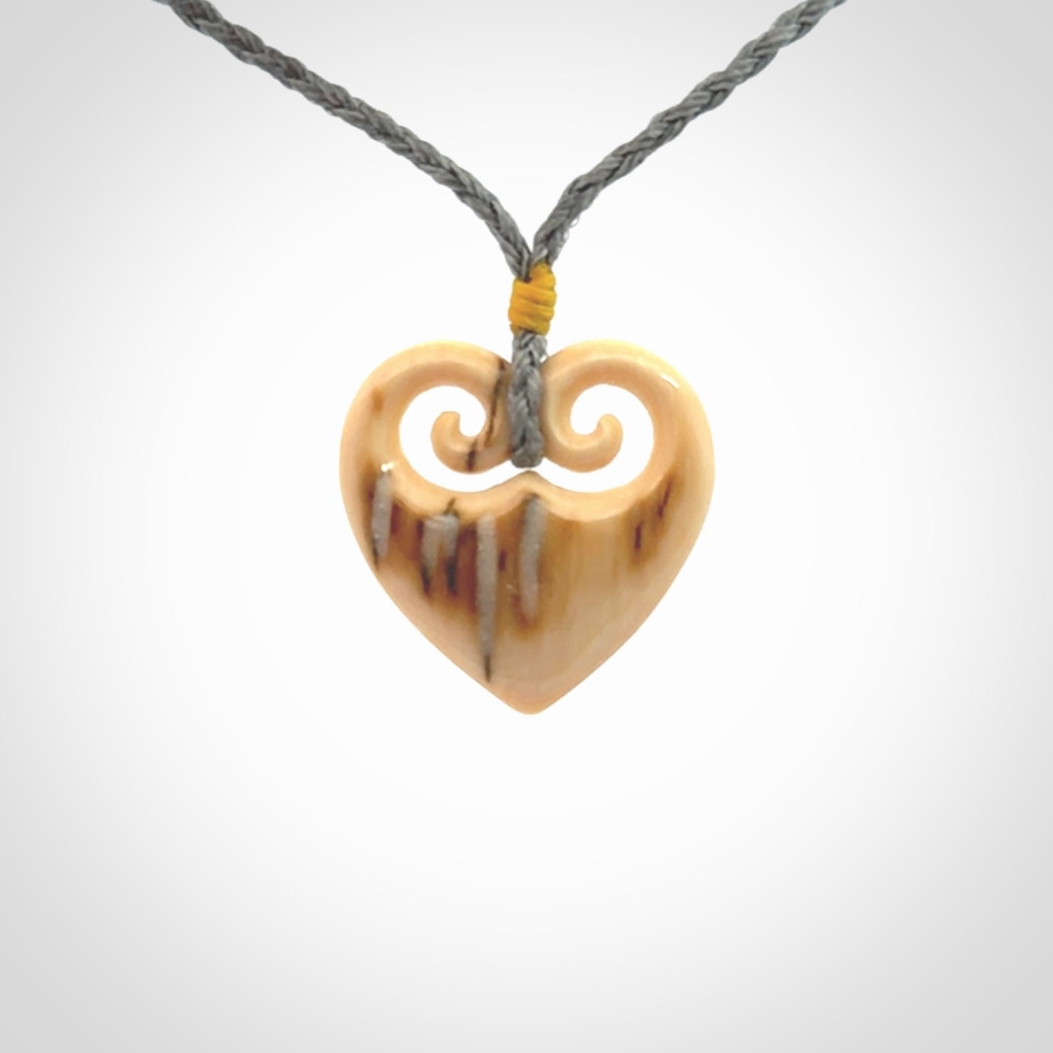 Beautiful heart pendants, Carved in Ancient Woolly Mammoth Tusk