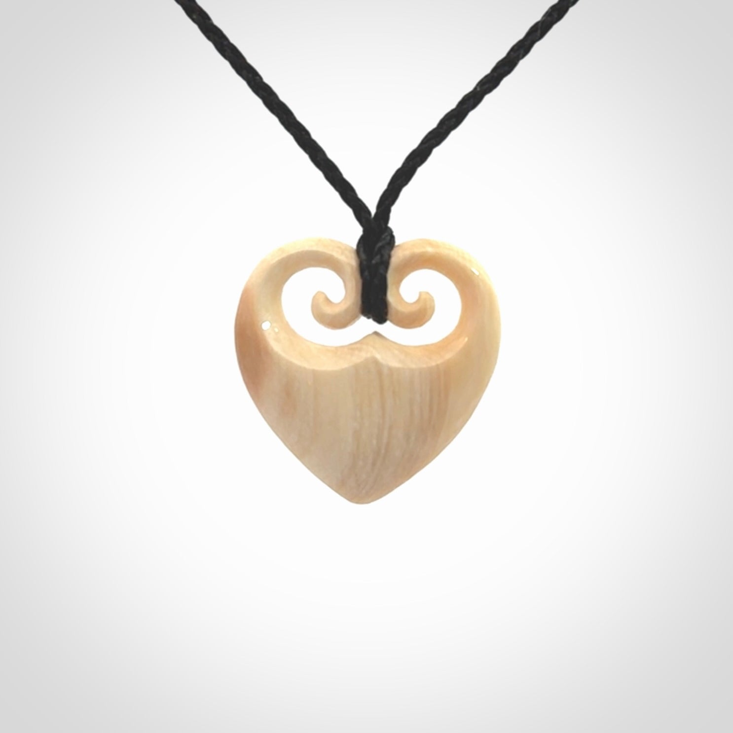 Beautiful heart pendants, Carved in Ancient Woolly Mammoth Tusk