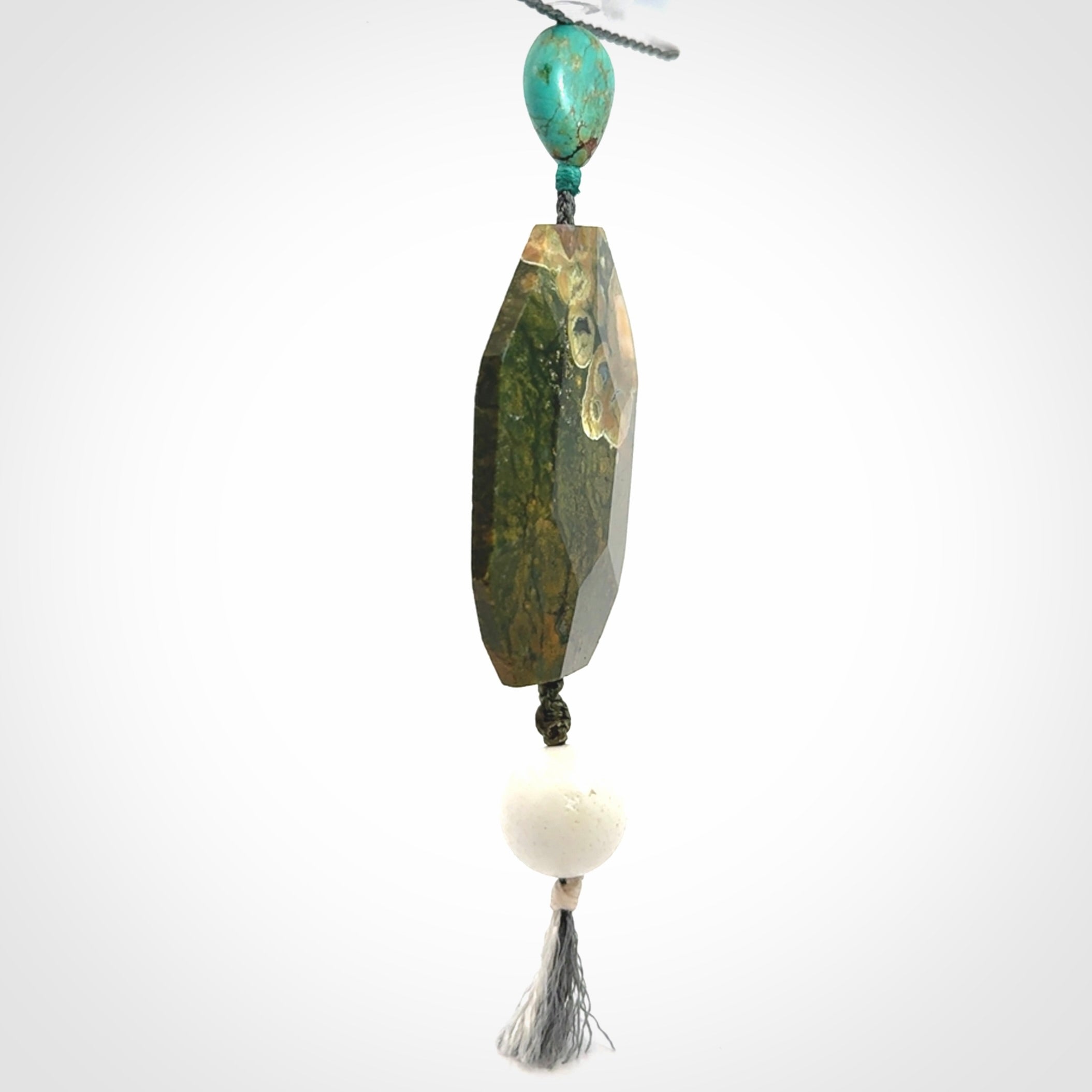 Rainforest Jasper with Turquoise pendant
