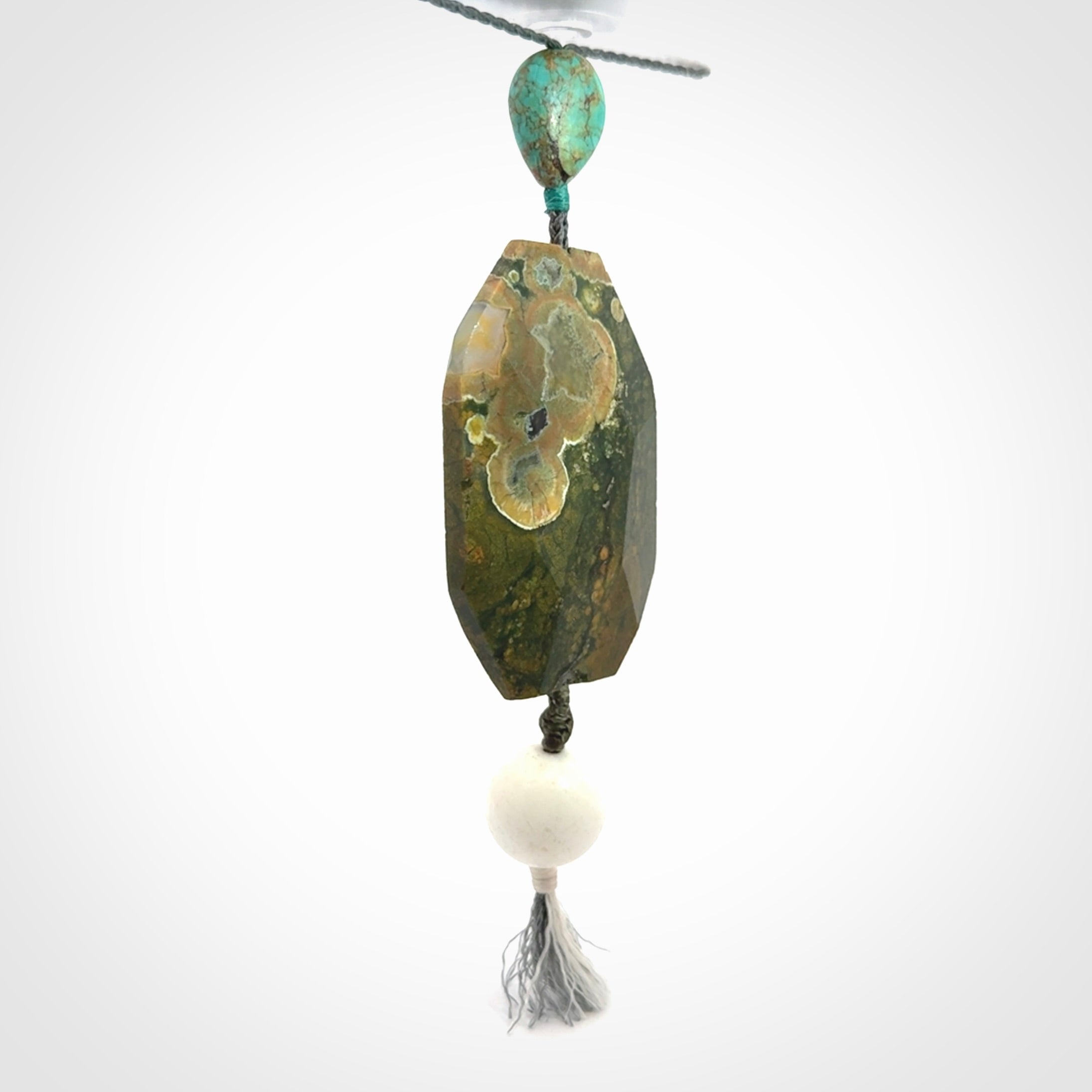 Rainforest Jasper with Turquoise pendant