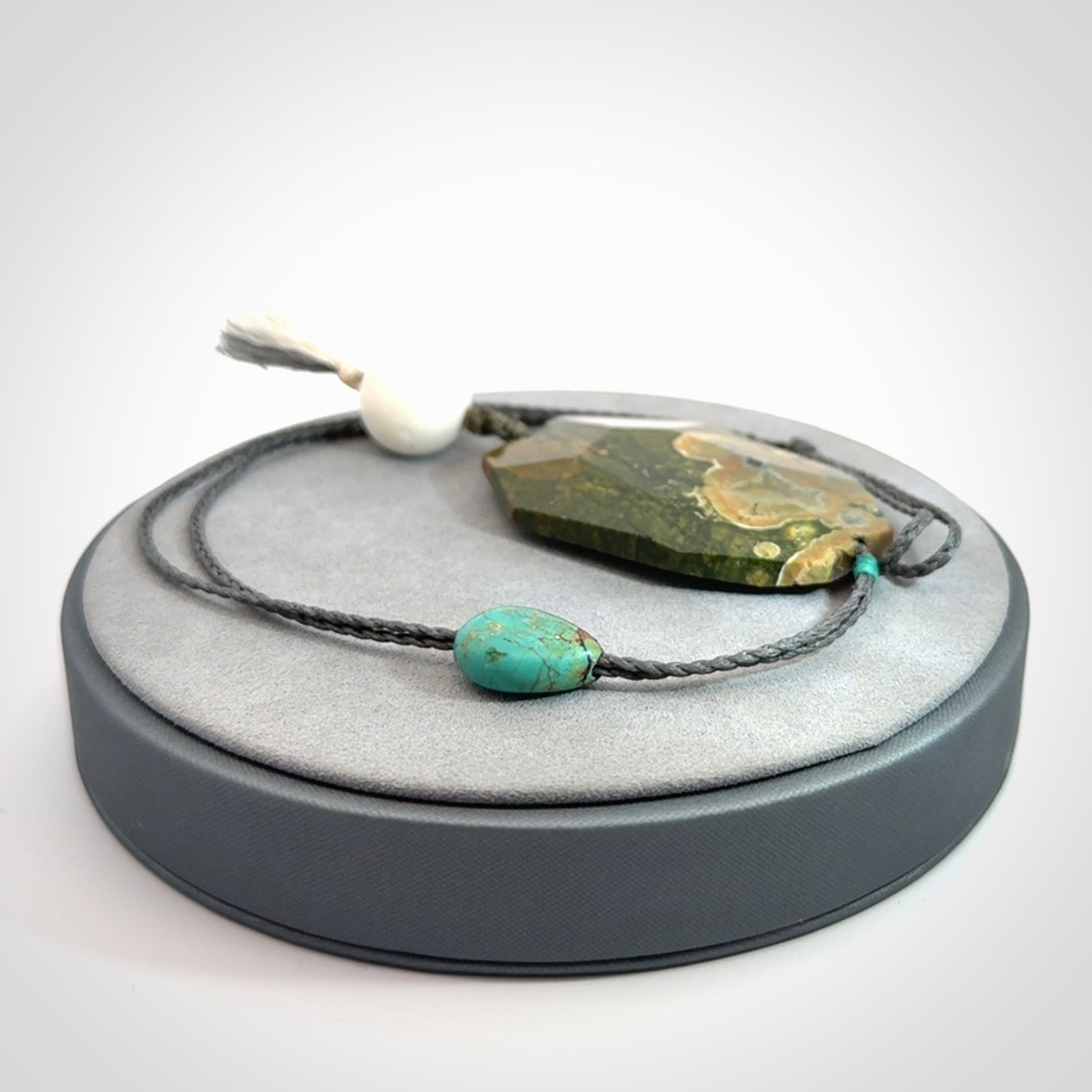 Rainforest Jasper with Turquoise pendant