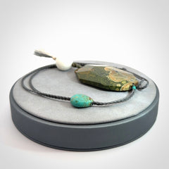 Rainforest Jasper with Turquoise pendant